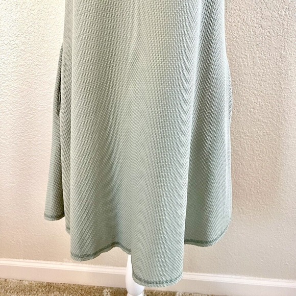 Flawless Green Fit & Flare Shirt Sun Dress Size Small Thin Knit Light Open Back - Picture 3 of 15